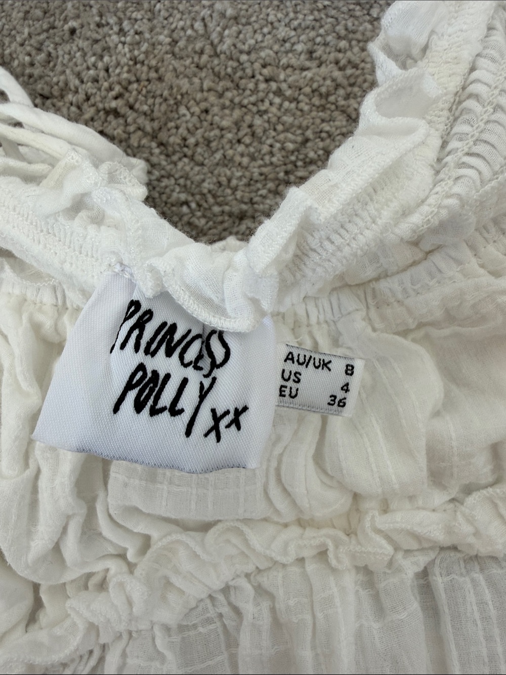 Princess Polly White Smocked Tie-Strap Camisole - Picture 2 of 3